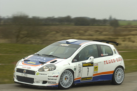 Denne Fiat Punto Super 2000 er en af de mange nye rallybiler, man kan opleve ved Designa Rally GP i Kongensbro.
